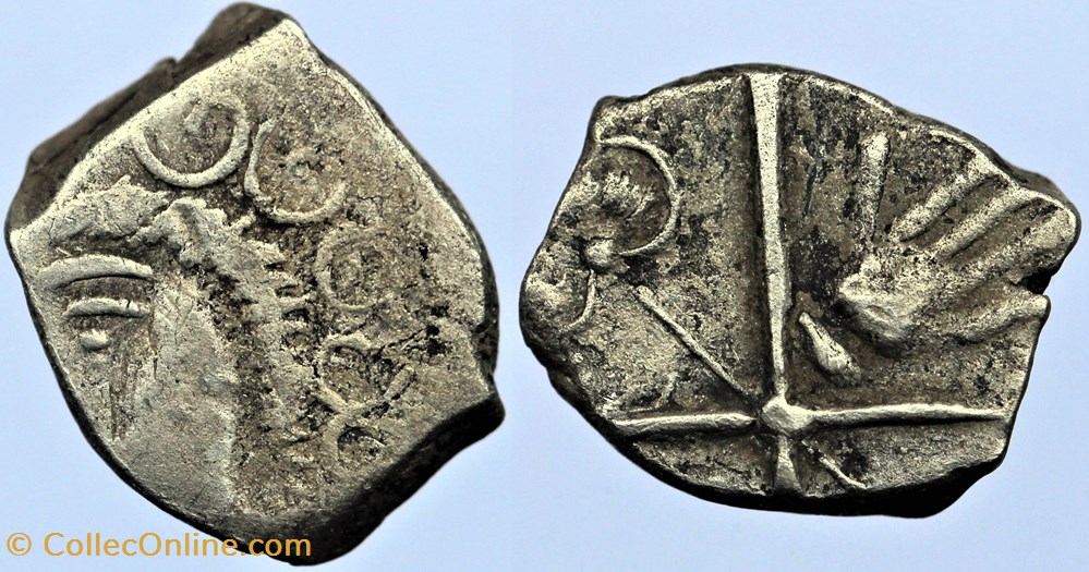monnaies antiques av jc ap celtes rutenes drachme a la main et