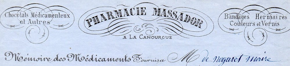 documents anciens factures commerciaux massador 1876