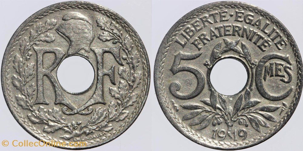 F-121 - Lindauer - 5 c. - 1919 monnaies monde france f 121 lindauer 5 c 1919