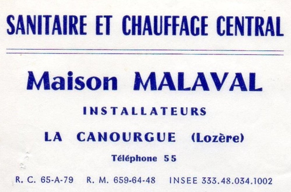 Malaval (1968) documents anciens factures commerciaux malaval 1968