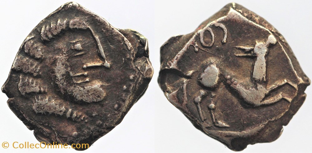 Rutènes - Drachme au daim monnaies antiques av jc ap celtes rutenes drachme au daim