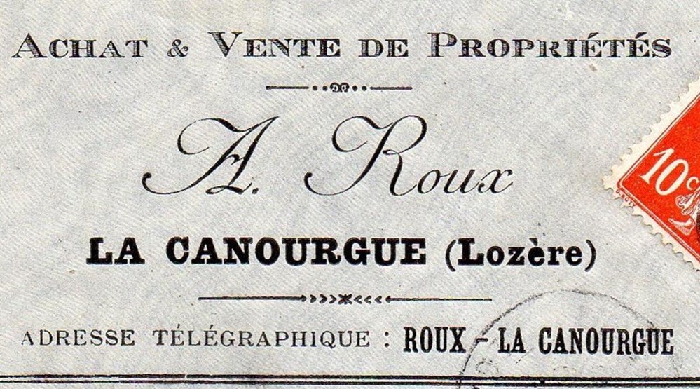 Roux A. (1909) documents anciens factures commerciaux roux a 1909