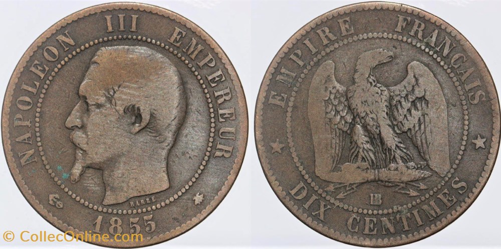 F-133 - Second Empire - 10 centimes - 1855 BB ancre monnaies monde france f 133 second empire 10 centimes 1855 bb ancre