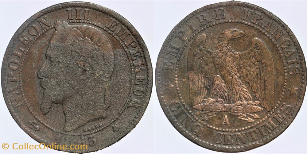 F-117 - Second Empire - 5 centimes - 1865 A monnaies monde france f 117 second empire 5 centimes 1865 a