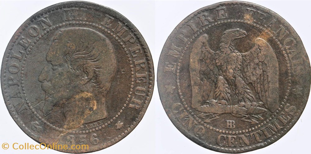 F-116 - Second Empire - 5 centimes - 1856 BB monnaies monde france f 116 second empire 5 centimes 1856 bb
