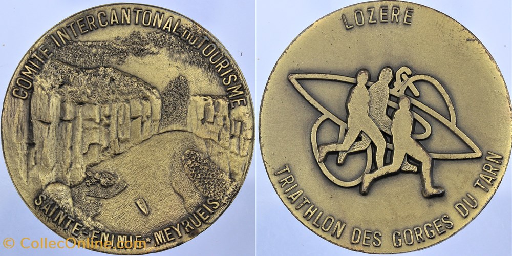 1986 (vers)- Triathlon des Gorges du Tarn medailles france 1986 vers triathlon des gorges du tarn
