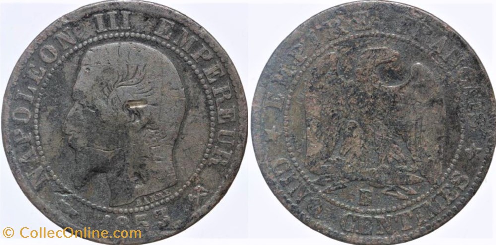 F-116 - Second Empire - 5 centimes - 1853 B monnaies monde france f 116 second empire 5 centimes 1853 b