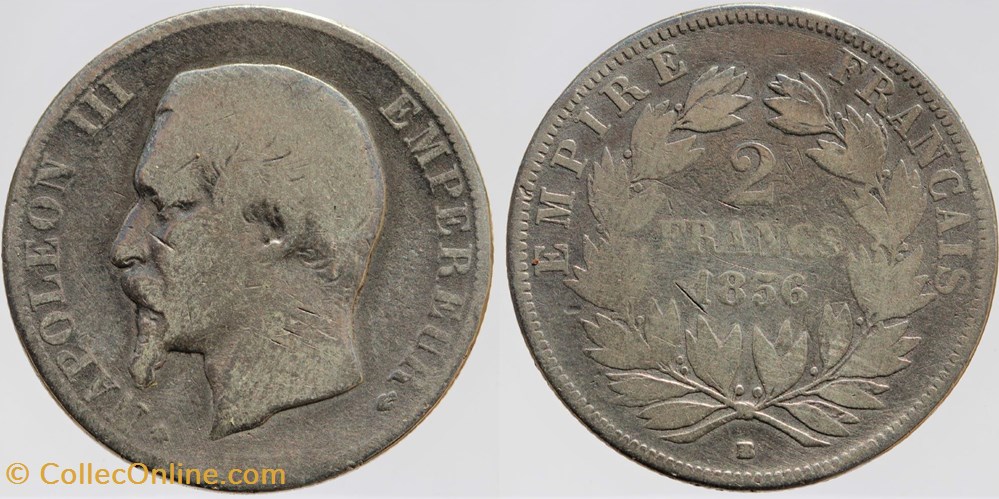 F-262 - Second Empire - 2 francs - 1856 BB monnaies monde france f 262 second empire 2 francs 1856 bb
