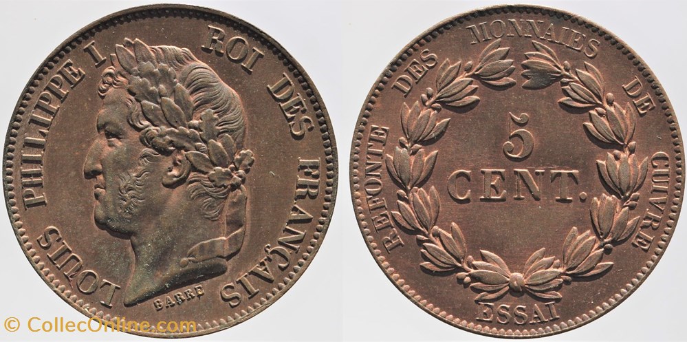 1840 - Louis Philippe I - Essai - 5 centimes monnaies monde france 1840 louis philippe i essai 5 centimes