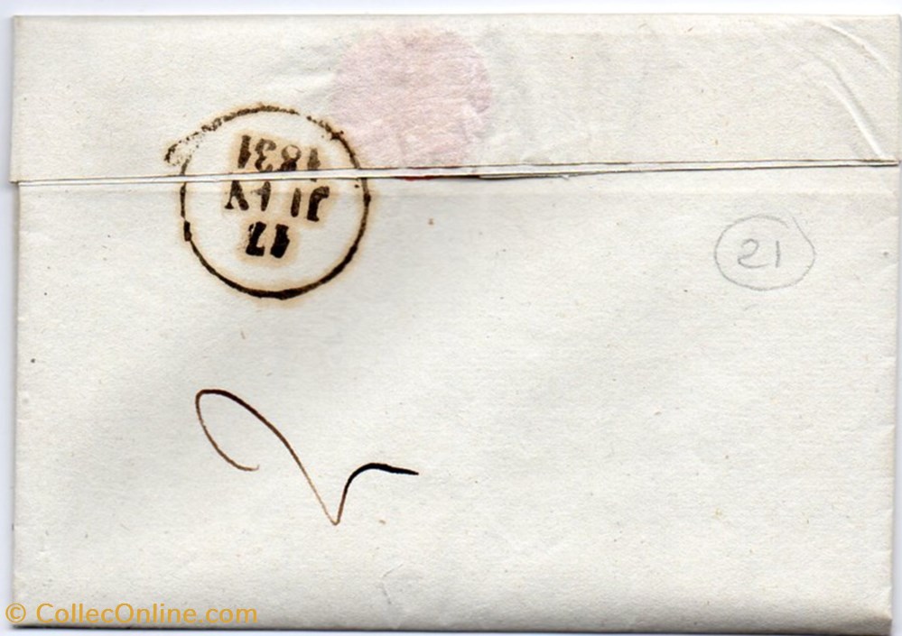 1831 - P46P / La Canourgue + cachet type 12 documents anciens marques postales europe 1831 p46p la canourgue cachet type 12