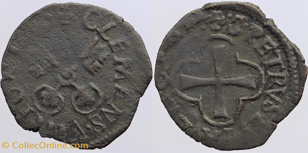 Comtat Venaissin - Clément VIII - Patas monnaies france feodales comtat venaissin clement viii patas
