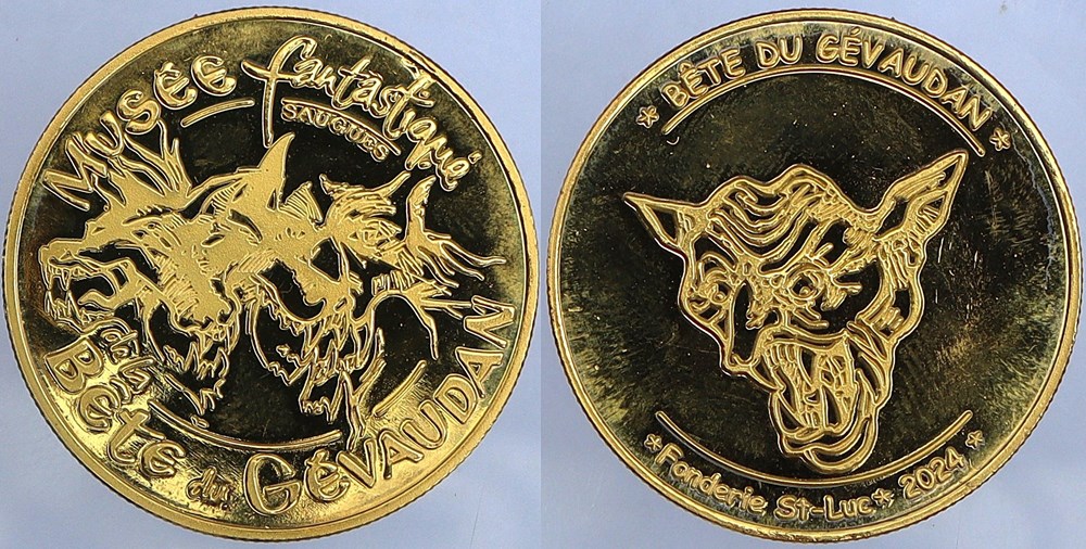 2024- Fonderie de Saint Luc - La Bête du Gévaudan medailles france touristiques 2024 fonderie de saint luc la bete du gevaudan