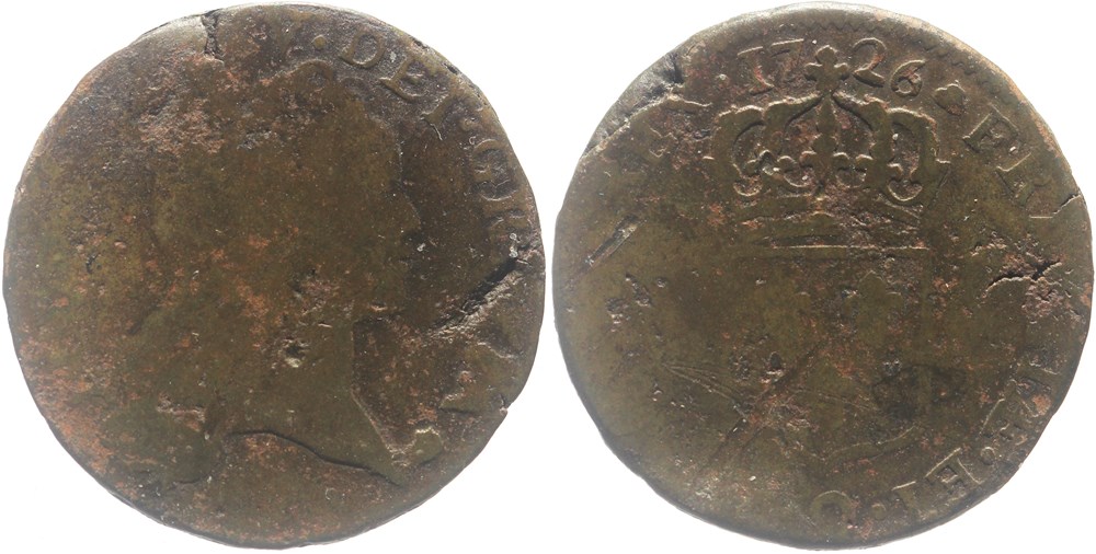 monnaies europe medievale france royales dy 1692 louis xv sol 1726 perpignan
