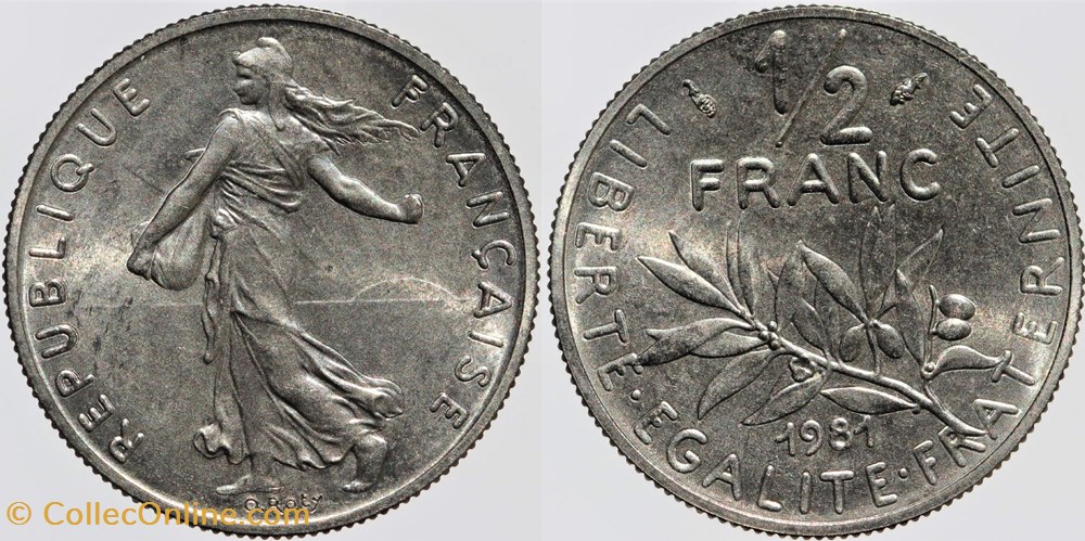monnaies monde france f 198 roty 1 2 fr 1981