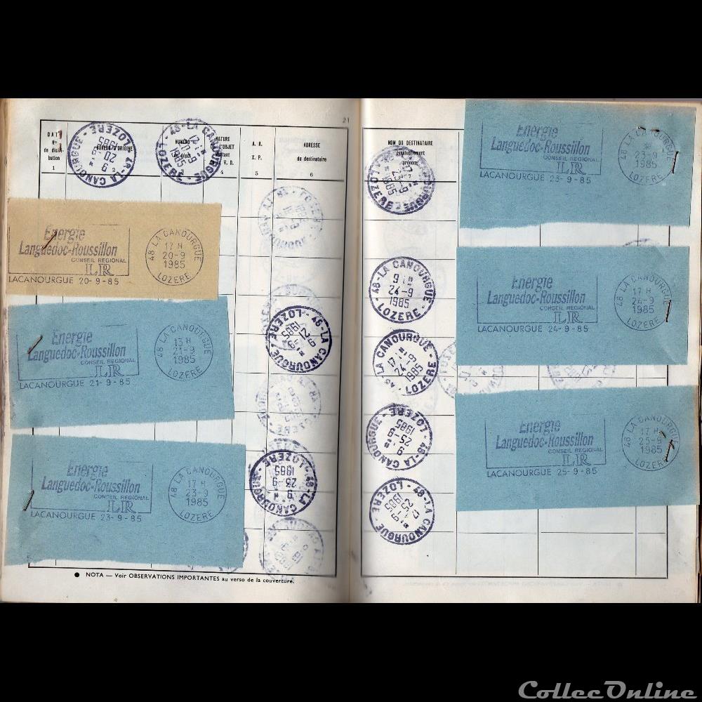 marque postale europe france 1985 carnet a empreintes