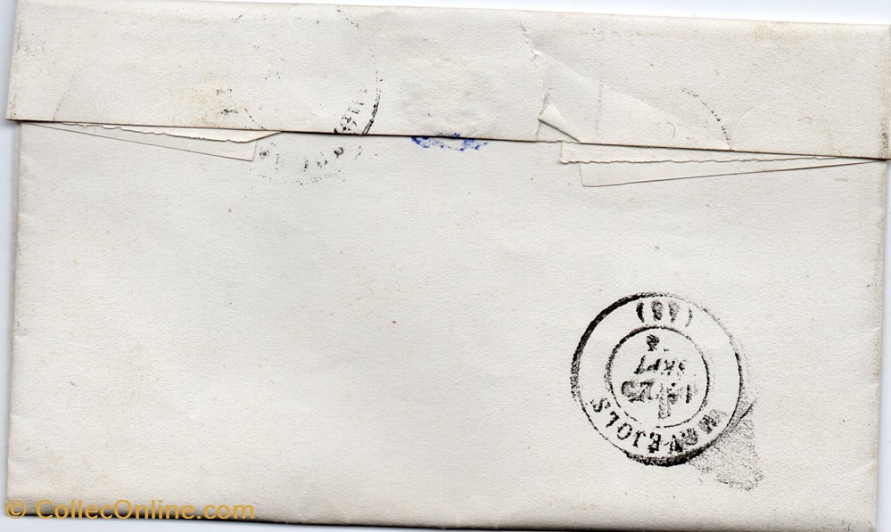 1876 - Cachet type 17 documents anciens marques postales europe 1876 cachet type 17