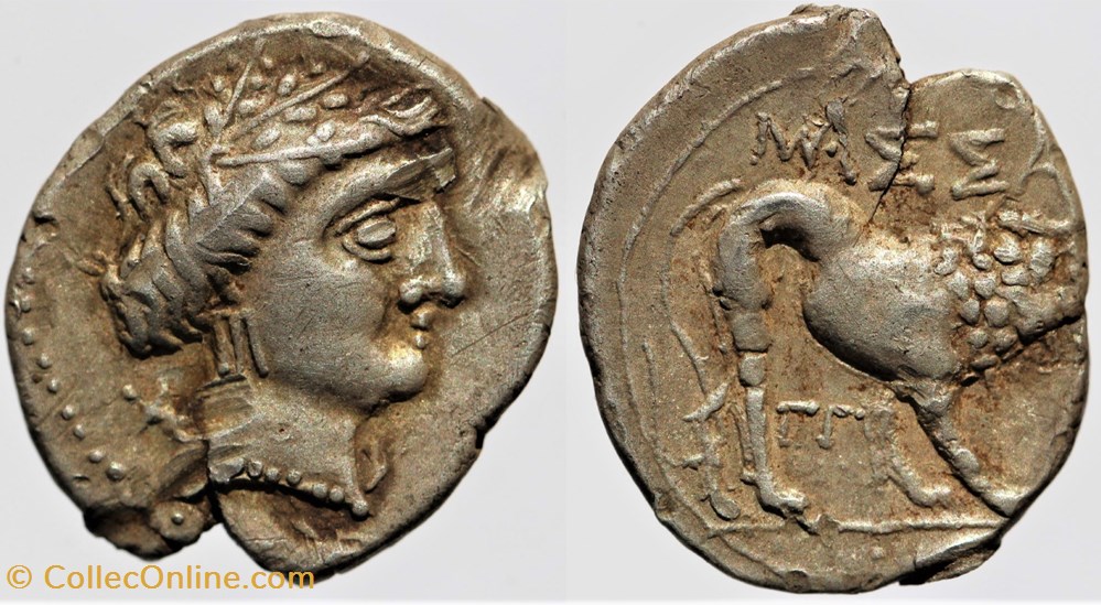 Massalia - Drachme légère au lion monnaies antiques av jc ap celtes massalia drachme legere au lion