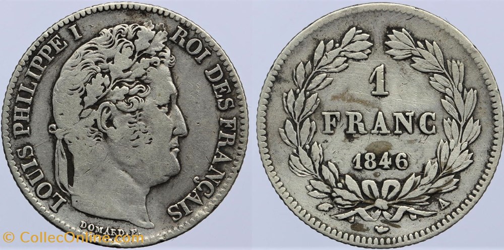 F-210 - Louis Philippe I - 1 franc - 1846 A monnaies monde france f 210 louis philippe i 1 franc 1846 a