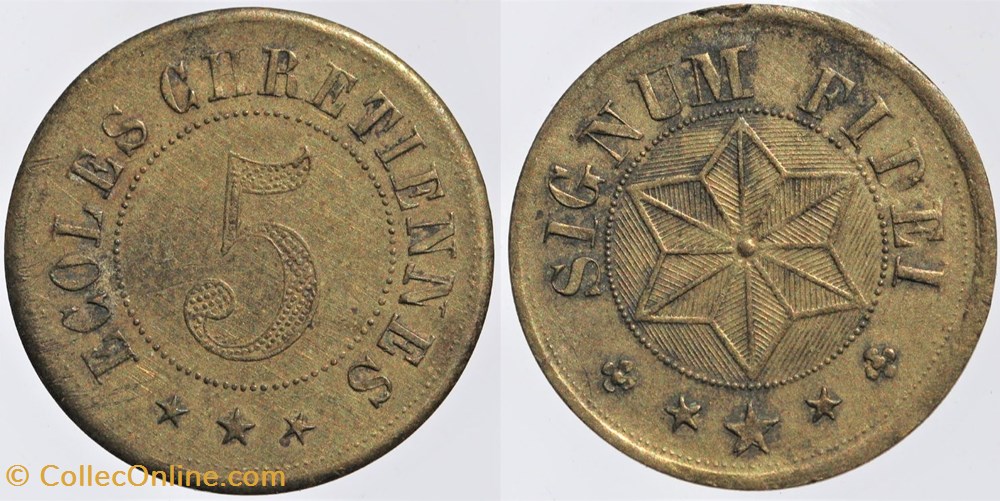 69 - Lyon - Ecoles - 5 centimes monnaies monde france 69 lyon ecoles 5 centimes