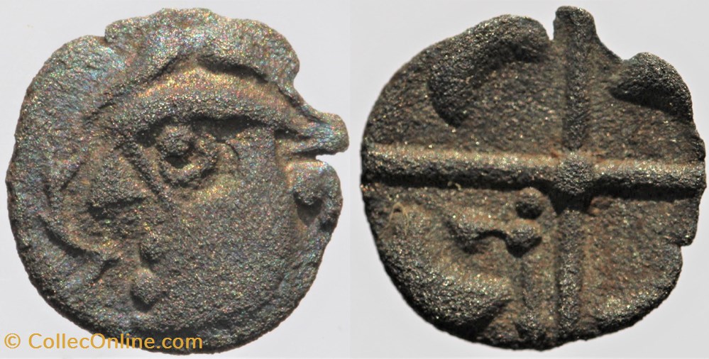 Volques Tectosages - Obole cubiste monnaies antiques av jc ap celtes volques tectosages obole cubiste