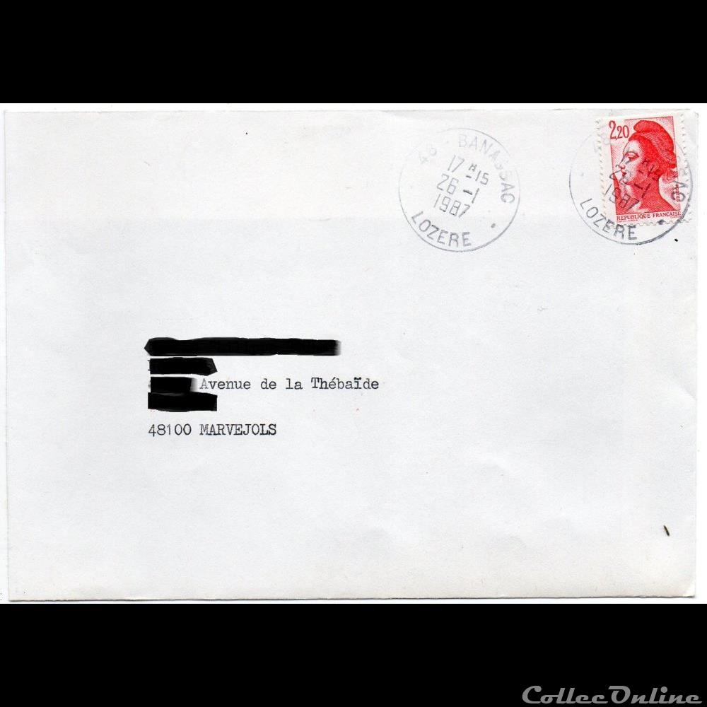marque postale europe france 1987 type a9 48 banassac