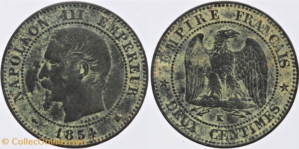 F-107 - Second Empire - 2 centimes - 1854 K monnaies monde france f 107 second empire 2 centimes 1854 k