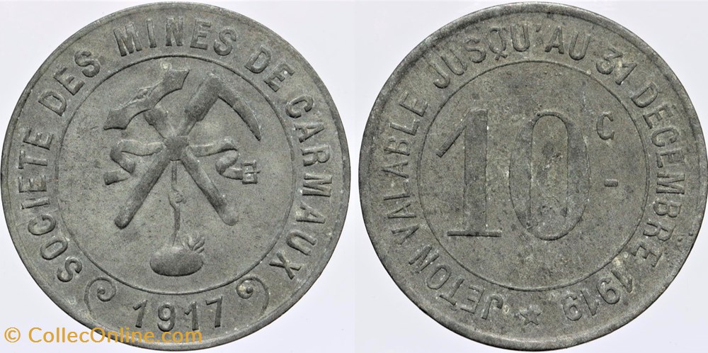 81 - Carmaux - 10 centimes monnaies monde france 81 carmaux 10 centimes