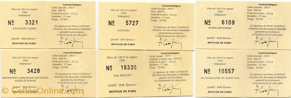 1994 - Coffret Libération I, argent B.E. monnaies monde france 1994 coffret liberation i argent b e