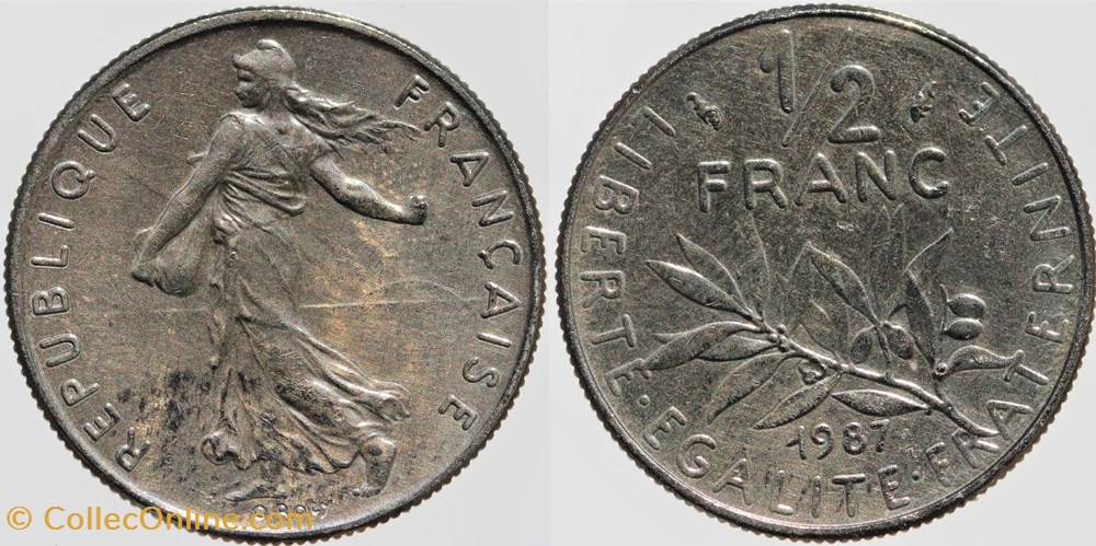 F-198 - Roty - 1/2 fr. - 1987 monnaies monde france f 198 roty 1 2 fr 1987