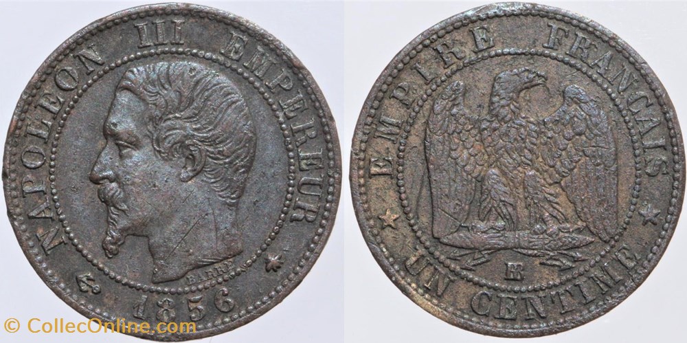 F-102 - Second Empire - 1 centime - 1856 BB monnaies monde france f 102 second empire 1 centime 1856 bb