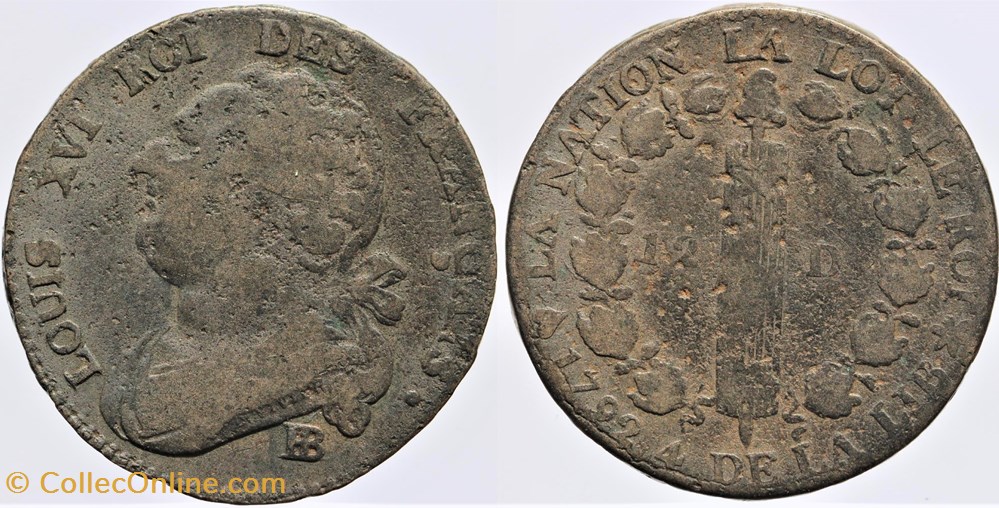 monnaies europe medievale france royales r 35 louis xvi 12 deniers 1792 strasbourg