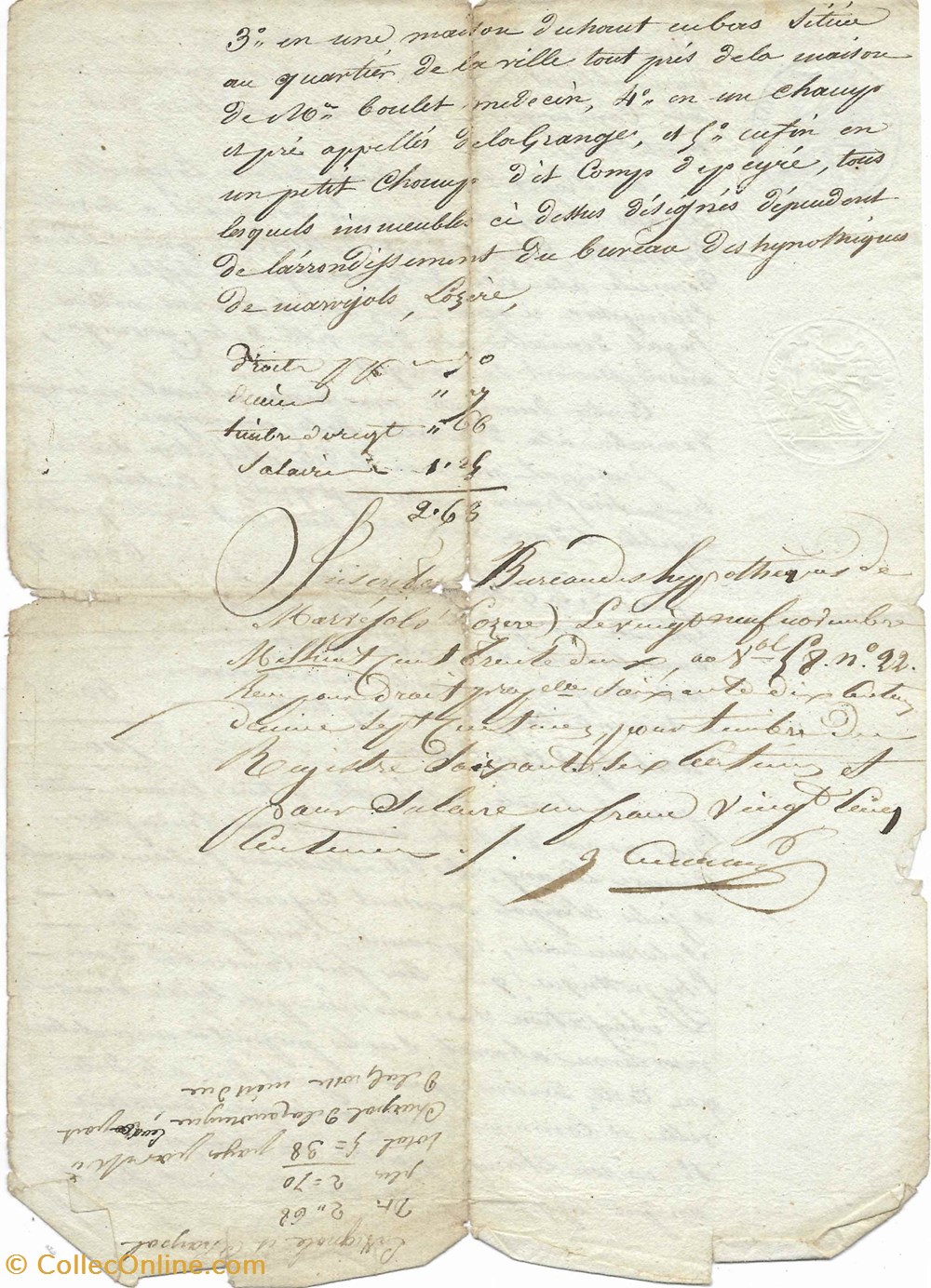 1834 - Créance hypothécaire documents anciens autres 1834 creance hypothecaire