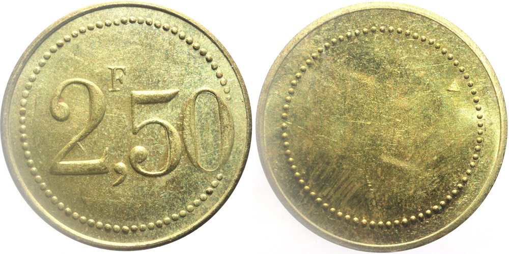 Jeton de 2,50 franc monnaies paranumismatique jetons poids jeton de 2 50 franc