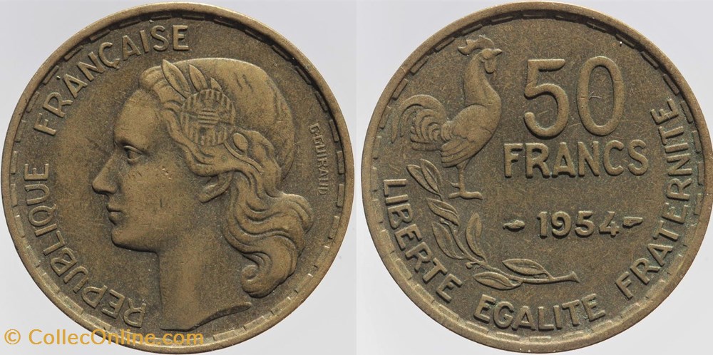 F-425 - Guiraud - 50 fr. - 1954 monnaies monde france f 425 guiraud 50 fr 1954