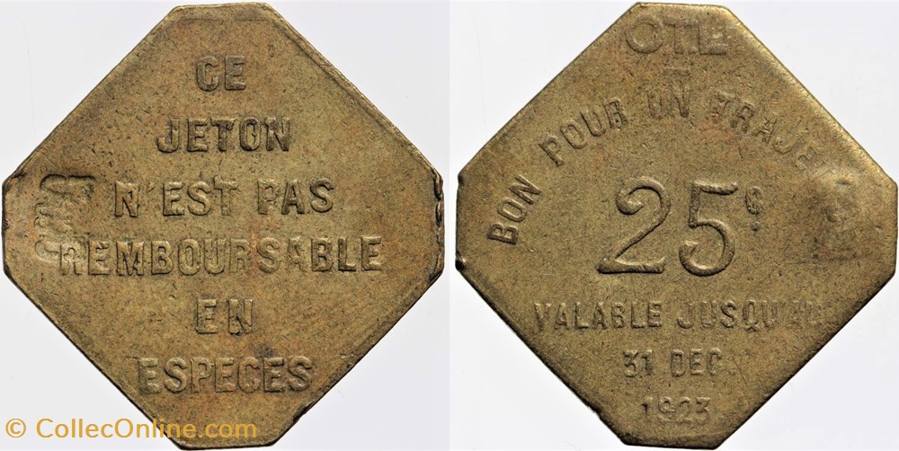 69 - Lyon - O.T.L. - 25 centimes monnaies monde france 69 lyon o t l 25 centimes