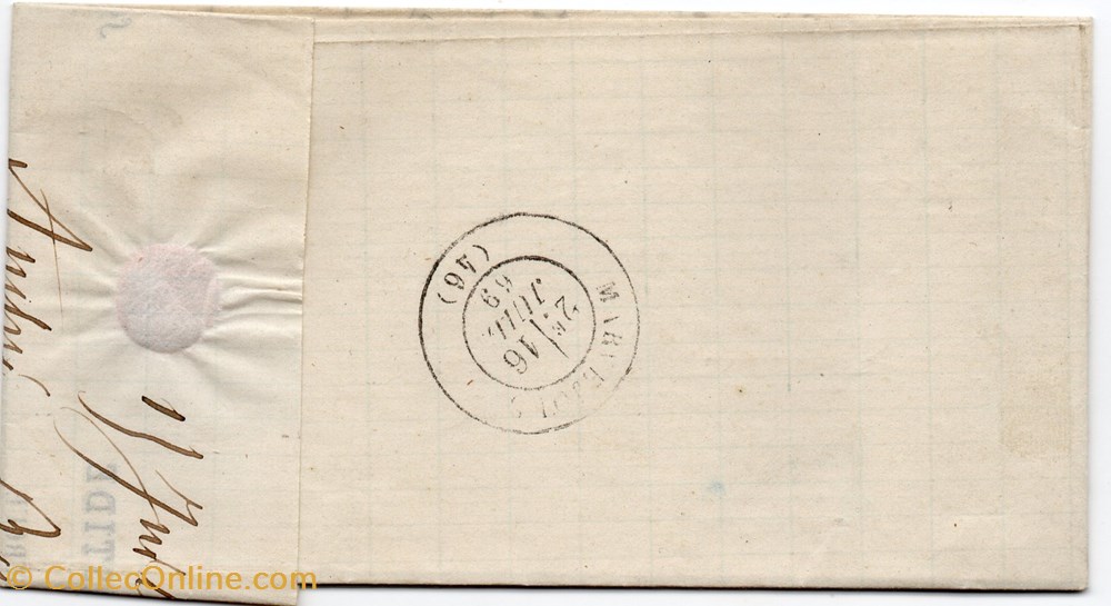 documents anciens marques postales europe 1869 cachet type 16 g c 721