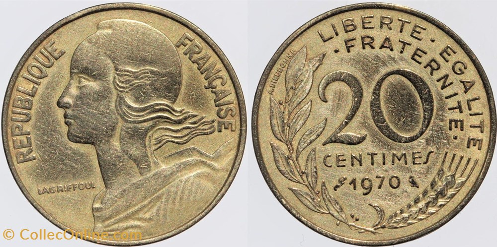 F-156 - Lagriffoul - 20 c. - 1970 monnaies monde france f 156 lagriffoul 20 c 1970