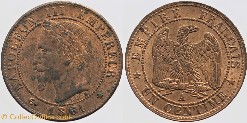F-103 - Second Empire - 1 centime - 1861 A monnaies monde france f 103 second empire 1 centime 1861 a