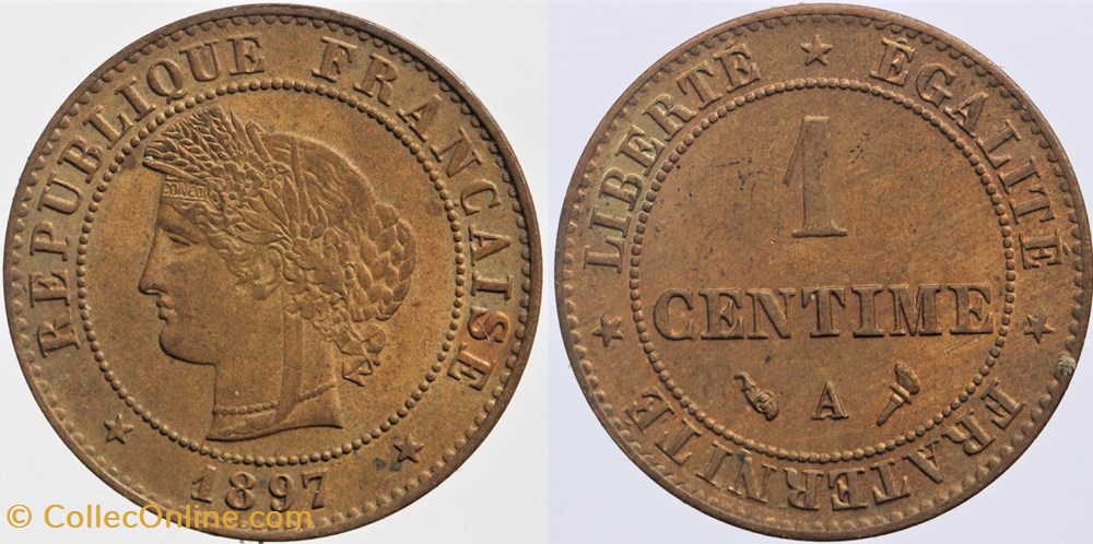 F-104 - Troisième République - Cérès - 1 c. - 1897 A monnaies monde france f 104 troisieme republique ceres 1 c 1897 a