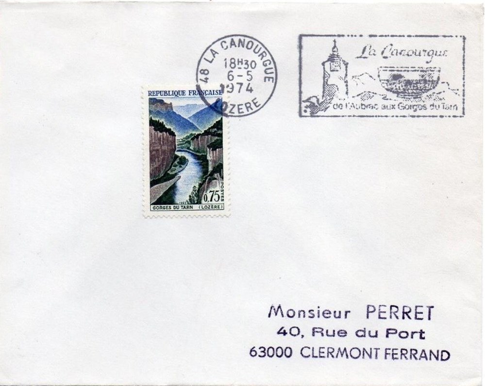 documents anciens marques postales europe 1974 la canourgue de aubrac aux gorges du tarn