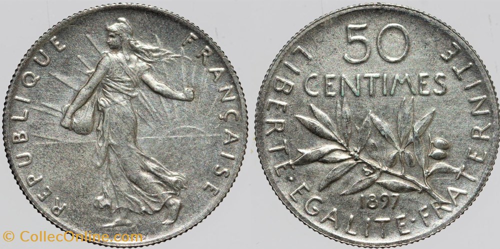 monnaies monde france f 190 roty 50 c 1897