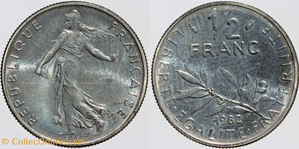 F-198 - Roty - 1/2 fr. - 1982 monnaies monde france f 198 roty 1 2 fr 1982