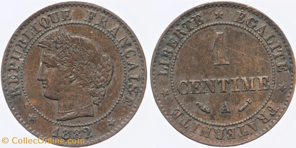 monnaies monde france f 104 troisieme republique ceres 1 c 1882 a