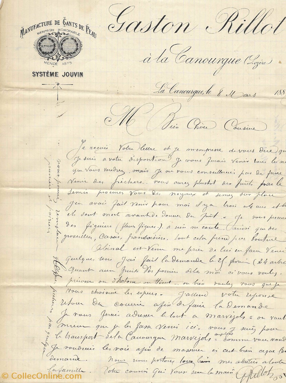 vieux papiers factures documents commerciaux rillot gaston 1887