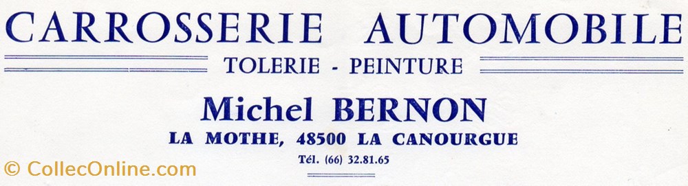 documents anciens factures commerciaux bernon michel 1987