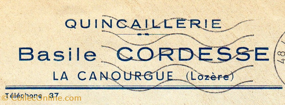 Cordesse Basile (1967) documents anciens factures commerciaux cordesse basile 1967
