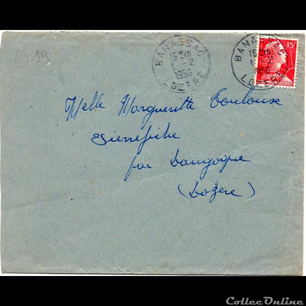 marque postale europe france 1955 cachets type a7