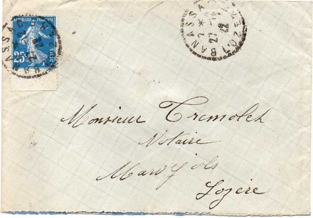 1922 - Cachets type B4 documents anciens marques postales europe 1922 cachets type b4