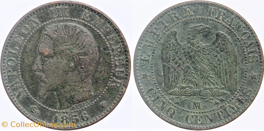F-116 - Second Empire - 5 centimes - 1856 MA monnaies monde france f 116 second empire 5 centimes 1856 ma