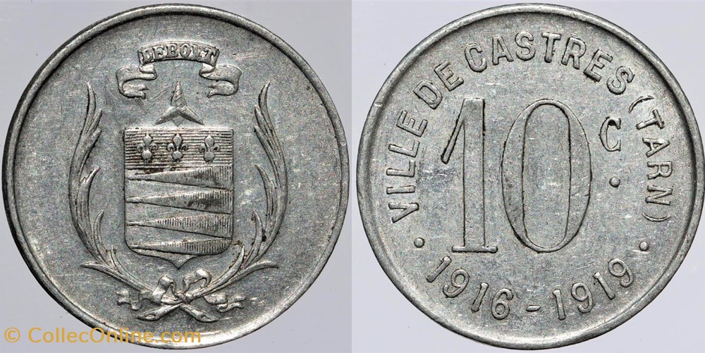81 - Castres - 10 centimes monnaies monde france 81 castres 10 centimes